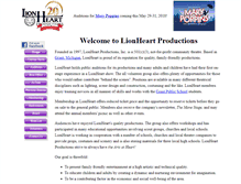 Tablet Screenshot of lionheartproductions.org